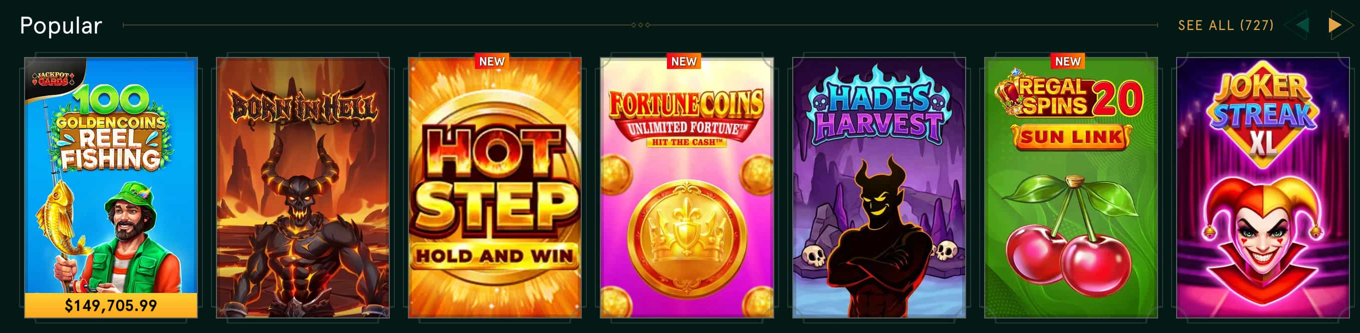 Casinia slot categories for Canada including Megaways and Bonus Buys with RTP figures